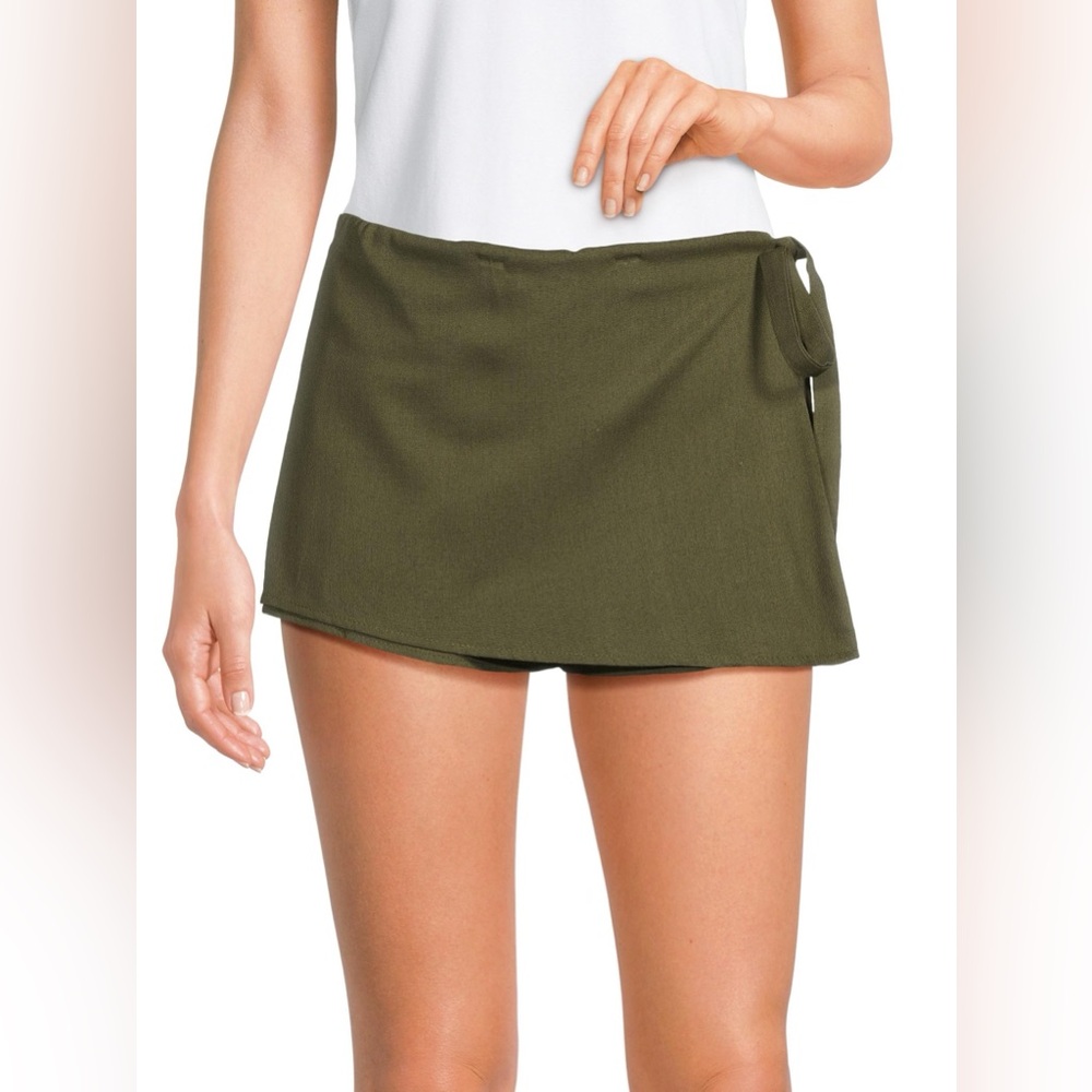 NWT Love Ady Linen Blend Wrap Shorts